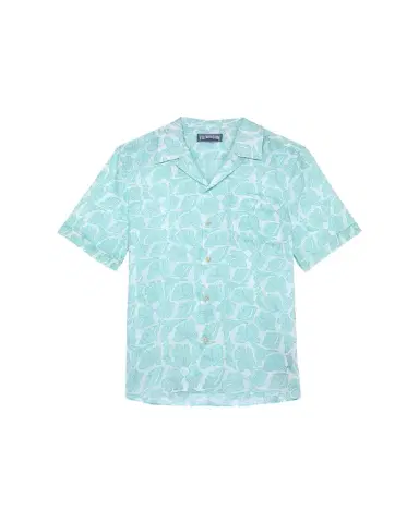 Vilebrequin Men's Seashells Linen Short-Sleeve Shirt | Thumbnail 1 Vilebrequin Men's Seashells Linen Short-Sleeve Shirt | Thumbnail 1