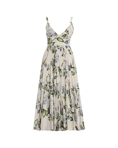Oscar de la Renta Sleeveless Porcelain Flower Voile Midi Day Dress | Thumbnail 1 Oscar de la Renta Sleeveless Porcelain Flower Voile Midi Day Dress | Thumbnail 1