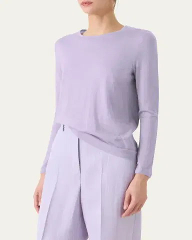 Akris Cashmere-Silk Fine Gauge Knit Sweater | Thumbnail 4 Akris Cashmere-Silk Fine Gauge Knit Sweater | Thumbnail 4