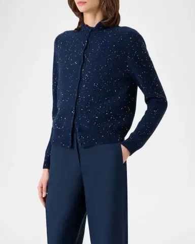 Akris Sequined Wool-Cashmere Knit Cardigan | Thumbnail 6 Akris Sequined Wool-Cashmere Knit Cardigan | Thumbnail 6