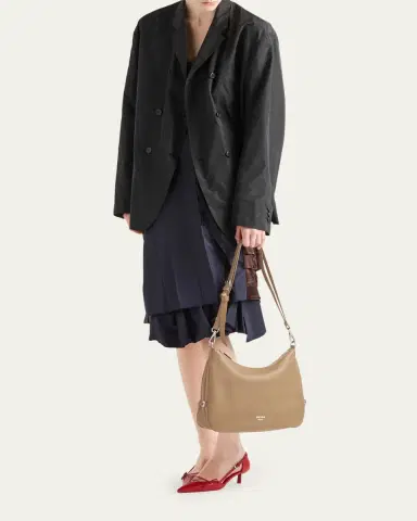Prada Fold Large Leather Shoulder Bag | Thumbnail 6 Prada Fold Large Leather Shoulder Bag | Thumbnail 6