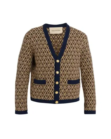 Valentino Garavani Men's Jacquard-Knit Wool Cardigan | Thumbnail 1 Valentino Garavani Men's Jacquard-Knit Wool Cardigan | Thumbnail 1