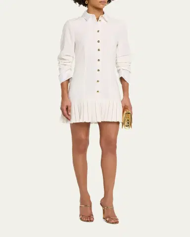 Cinq à Sept Luca Drapey Crepe Mini Shirtdress | Thumbnail 6 Cinq à Sept Luca Drapey Crepe Mini Shirtdress | Thumbnail 6