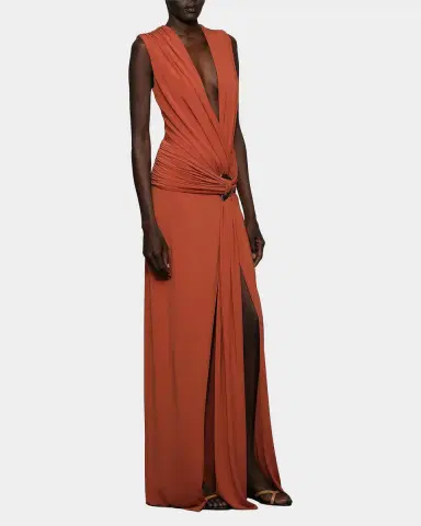 Et Ochs Jil Plunging Draped Column Gown | Thumbnail 4 Et Ochs Jil Plunging Draped Column Gown | Thumbnail 4