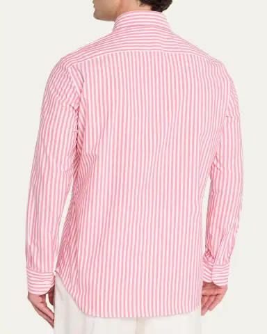 Bergdorf Goodman Men's Striped Cotton Button-Down Shirt | Thumbnail 3 Bergdorf Goodman Men's Striped Cotton Button-Down Shirt | Thumbnail 3
