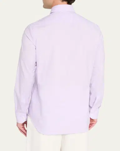 Bergdorf Goodman Men's Micro Check Cotton Shirt | Thumbnail 3 Bergdorf Goodman Men's Micro Check Cotton Shirt | Thumbnail 3