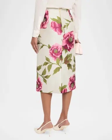 Carolina Herrera Floral Jacquard Midi Pencil Skirt | Thumbnail 2 Carolina Herrera Floral Jacquard Midi Pencil Skirt | Thumbnail 2