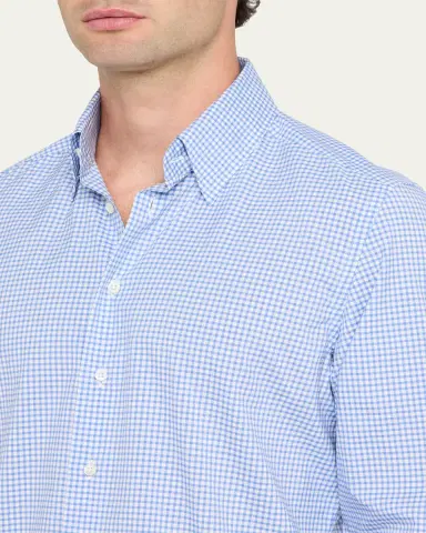 Bergdorf Goodman Men's Cotton Check Button-Down Shirt | Thumbnail 5 Bergdorf Goodman Men's Cotton Check Button-Down Shirt | Thumbnail 5