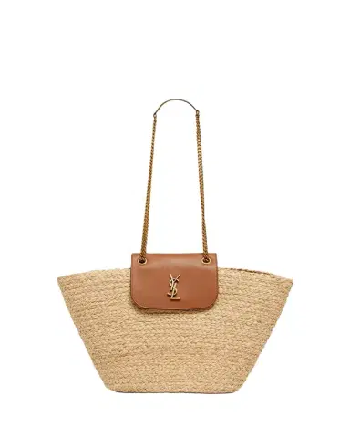 Saint Laurent Panier Tote Bag in Raffia | Thumbnail 1 Saint Laurent Panier Tote Bag in Raffia | Thumbnail 1