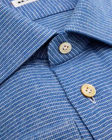 Kiton Men's Micro-Pattern Cotton Dress Shirt | Thumbnail 2 Kiton Men's Micro-Pattern Cotton Dress Shirt | Thumbnail 2