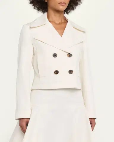 Burberry Bianca Double-Breasted Cotton Twill Short Jacket | Thumbnail 4 Burberry Bianca Double-Breasted Cotton Twill Short Jacket | Thumbnail 4