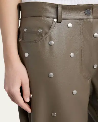 Stella McCartney Alter Mat Faux-Leather Studded Barrel-Leg Pants | Thumbnail 5 Stella McCartney Alter Mat Faux-Leather Studded Barrel-Leg Pants | Thumbnail 5
