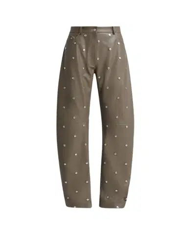 Stella McCartney Alter Mat Faux-Leather Studded Barrel-Leg Pants | Thumbnail 1 Stella McCartney Alter Mat Faux-Leather Studded Barrel-Leg Pants | Thumbnail 1