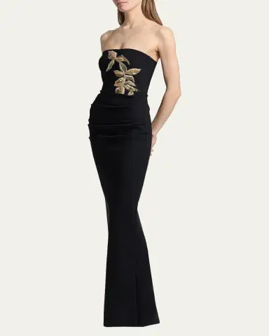 Chiara Boni La Petite Robe Nitra Strapless Bead Applique Column Gown | Thumbnail 2 Chiara Boni La Petite Robe Nitra Strapless Bead Applique Column Gown | Thumbnail 2