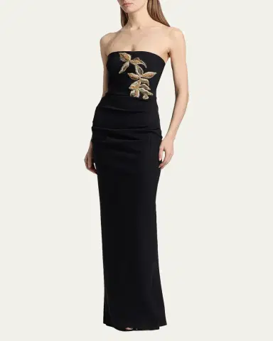 Chiara Boni La Petite Robe Nitra Strapless Bead Applique Column Gown | Thumbnail 4 Chiara Boni La Petite Robe Nitra Strapless Bead Applique Column Gown | Thumbnail 4