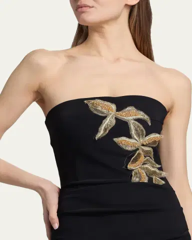 Chiara Boni La Petite Robe Nitra Strapless Bead Applique Column Gown | Thumbnail 5 Chiara Boni La Petite Robe Nitra Strapless Bead Applique Column Gown | Thumbnail 5