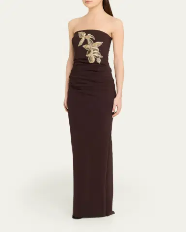 Chiara Boni La Petite Robe Nitra Strapless Bead Applique Column Gown | Thumbnail 8 Chiara Boni La Petite Robe Nitra Strapless Bead Applique Column Gown | Thumbnail 8