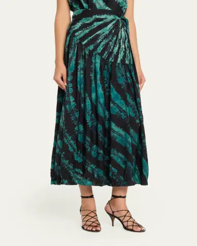 Ulla Johnson Freya Shibori Tie-Dye Midi Skirt | Thumbnail 4 Ulla Johnson Freya Shibori Tie-Dye Midi Skirt | Thumbnail 4