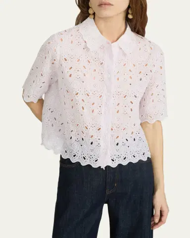 Frame The Paisley Eyelet Shirt | Thumbnail 4 Frame The Paisley Eyelet Shirt | Thumbnail 4