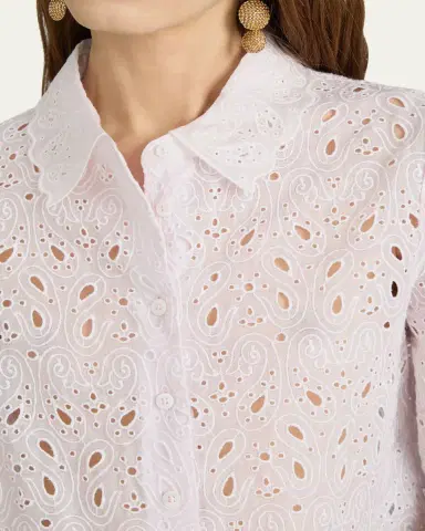Frame The Paisley Eyelet Shirt | Thumbnail 5 Frame The Paisley Eyelet Shirt | Thumbnail 5