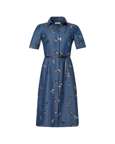 Altuzarra Kieran Sequined Floral Denim Midi Shirtdress With Belt | Thumbnail 1 Altuzarra Kieran Sequined Floral Denim Midi Shirtdress With Belt | Thumbnail 1