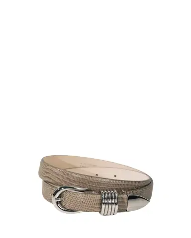 Déhanche Hollyhock Lizard-Embossed Leather Belt | Thumbnail 1 Déhanche Hollyhock Lizard-Embossed Leather Belt | Thumbnail 1