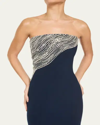 Jenny Packham Soyala Wave Beaded Strapless Gown | Thumbnail 4 Jenny Packham Soyala Wave Beaded Strapless Gown | Thumbnail 4