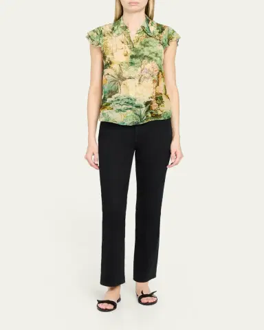 Alice + Olivia Martel Flutter-Sleeve Blouse | Thumbnail 2 Alice + Olivia Martel Flutter-Sleeve Blouse | Thumbnail 2