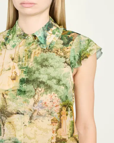 Alice + Olivia Martel Flutter-Sleeve Blouse | Thumbnail 5 Alice + Olivia Martel Flutter-Sleeve Blouse | Thumbnail 5