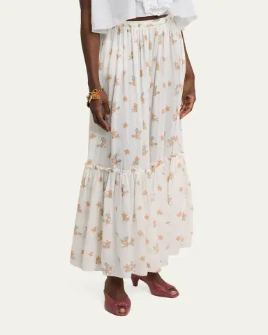 Chloé Blooms Print Silk Maxi Skirt | Thumbnail 4 Chloé Blooms Print Silk Maxi Skirt | Thumbnail 4