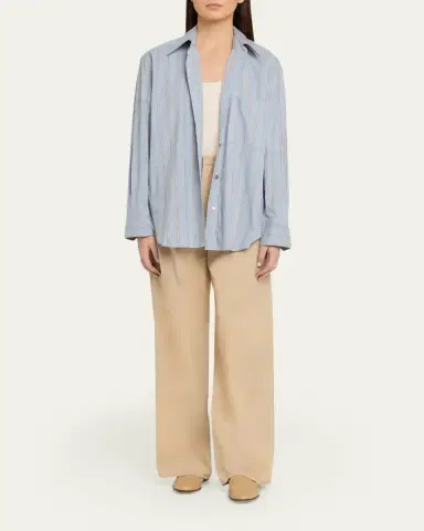 Vince Camille Mid-Rise Cotton-Blend Trousers | Thumbnail 2 Vince Camille Mid-Rise Cotton-Blend Trousers | Thumbnail 2