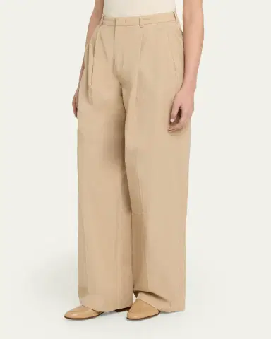 Vince Camille Mid-Rise Cotton-Blend Trousers | Thumbnail 4 Vince Camille Mid-Rise Cotton-Blend Trousers | Thumbnail 4