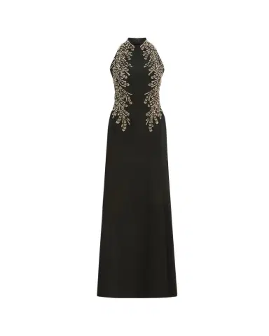 Jenny Packham Elu Beaded Crepe Halter Gown | Thumbnail 1 Jenny Packham Elu Beaded Crepe Halter Gown | Thumbnail 1
