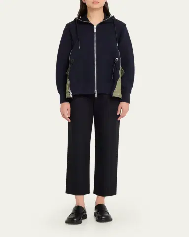 sacai Sponge Sweat x Nylon Twill Hoodie | Thumbnail 2 sacai Sponge Sweat x Nylon Twill Hoodie | Thumbnail 2