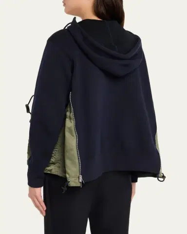 sacai Sponge Sweat x Nylon Twill Hoodie | Thumbnail 3 sacai Sponge Sweat x Nylon Twill Hoodie | Thumbnail 3