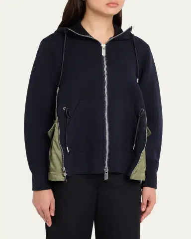 sacai Sponge Sweat x Nylon Twill Hoodie | Thumbnail 4 sacai Sponge Sweat x Nylon Twill Hoodie | Thumbnail 4