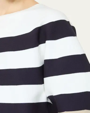 Max Mara Voto Striped Knit Puff-Sleeve Top | Thumbnail 5 Max Mara Voto Striped Knit Puff-Sleeve Top | Thumbnail 5