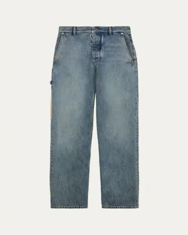 Loewe Men's Leather-Patch Straight-Leg Jeans | Thumbnail 6 Loewe Men's Leather-Patch Straight-Leg Jeans | Thumbnail 6
