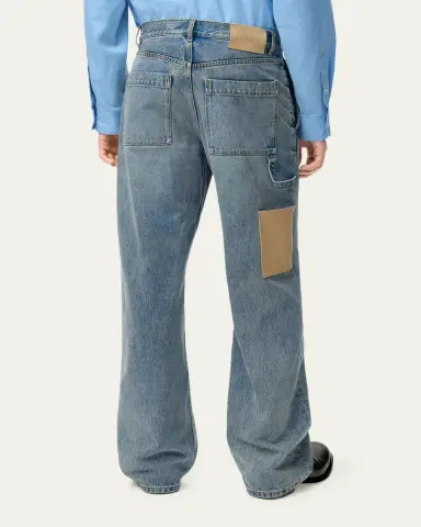 Loewe Men's Leather-Patch Straight-Leg Jeans | Thumbnail 8 Loewe Men's Leather-Patch Straight-Leg Jeans | Thumbnail 8
