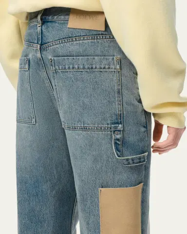 Loewe Men's Leather-Patch Straight-Leg Jeans | Thumbnail 10 Loewe Men's Leather-Patch Straight-Leg Jeans | Thumbnail 10