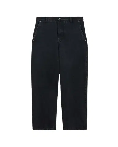 Loewe Men's Leather-Patch Straight-Leg Jeans | Thumbnail 1 Loewe Men's Leather-Patch Straight-Leg Jeans | Thumbnail 1