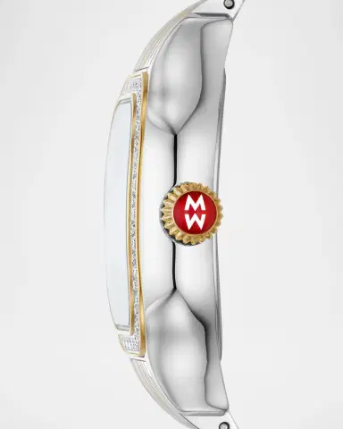 Michele Meggie Diamond Bezel and Mother-of-Pearl Watch, Two-Tone | Thumbnail 2 Michele Meggie Diamond Bezel and Mother-of-Pearl Watch, Two-Tone | Thumbnail 2