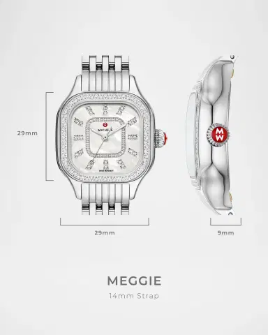 Michele Meggie Diamond Bezel and Mother-of-Pearl Watch, Two-Tone | Thumbnail 3 Michele Meggie Diamond Bezel and Mother-of-Pearl Watch, Two-Tone | Thumbnail 3