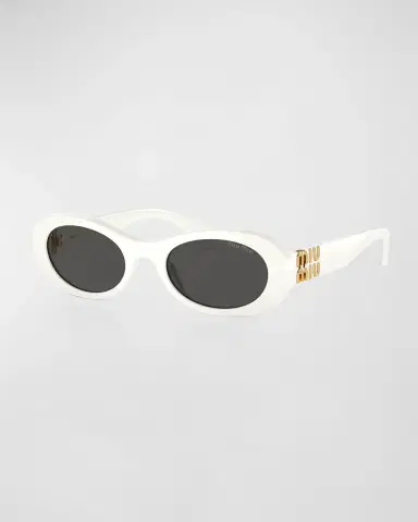 Miu Miu Logo Acetate Oval Sunglasses | Thumbnail 2 Miu Miu Logo Acetate Oval Sunglasses | Thumbnail 2