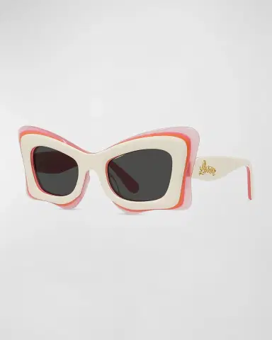 LOEWE Multicolor Acetate Butterfly Sunglasses | Thumbnail 2 LOEWE Multicolor Acetate Butterfly Sunglasses | Thumbnail 2
