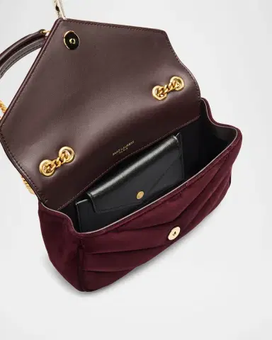 Saint Laurent Mini Loulou Chain-Strap Shoulder Bag in Suede | Thumbnail 4 Saint Laurent Mini Loulou Chain-Strap Shoulder Bag in Suede | Thumbnail 4