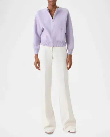 Akris Cashmere Pique Zipped Cardigan | Thumbnail 2 Akris Cashmere Pique Zipped Cardigan | Thumbnail 2