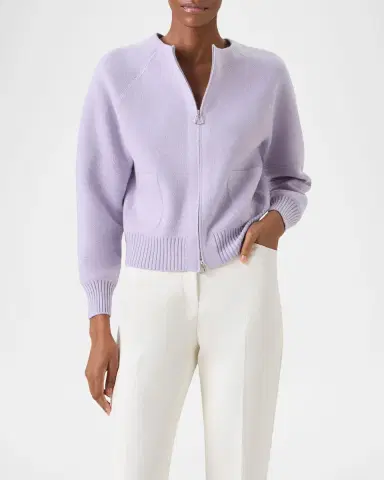 Akris Cashmere Pique Zipped Cardigan | Thumbnail 4 Akris Cashmere Pique Zipped Cardigan | Thumbnail 4