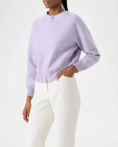 Akris Cashmere Pique Zipped Cardigan | Thumbnail 6 Akris Cashmere Pique Zipped Cardigan | Thumbnail 6