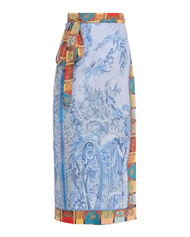 Paisley Wrap Midi Skirt Coverup Paisley Wrap Midi Skirt Coverup